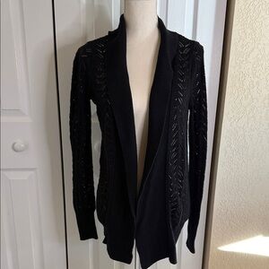 St. John's Bay Black Open-Front Cardigan